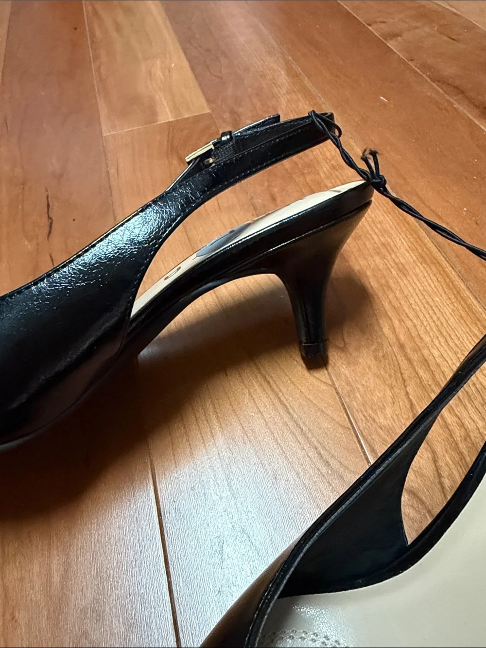 Unisa Black Patent Pointed Slingback Heels